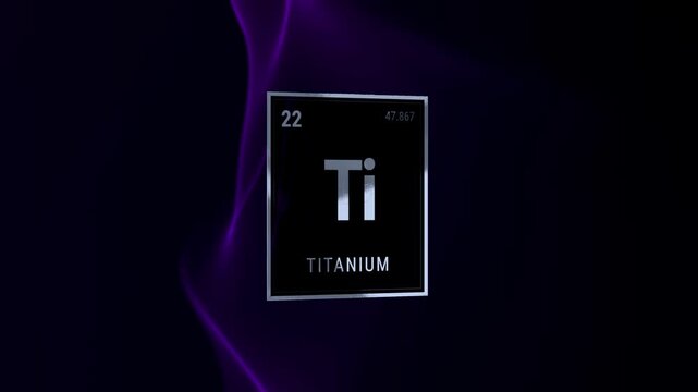 Titanium Periodic Table Element Symbol on Dark Background