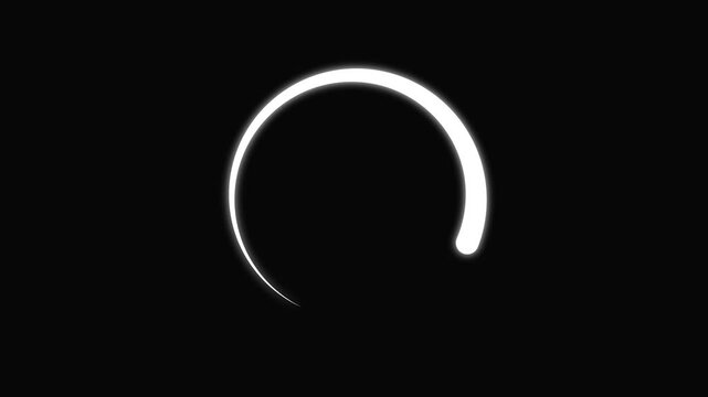 Loading circle icon on black background, Futuristic uploading progress loading bar animation, charging, upload, download Animated of circle loading icon, Loading Transfer Download Animation. 4k video