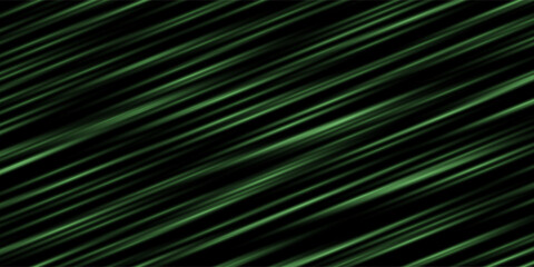 Obraz premium An abstract digital background featuring glowing green diagonal lines intersecting and streaking across a dark, black canvas, creating a sense of speed and technology.