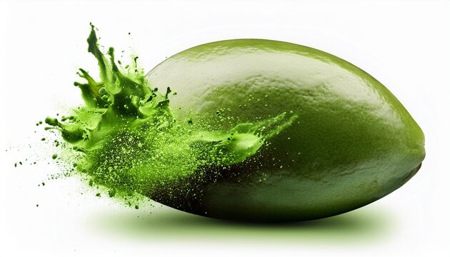 vitamin bomb healthy green smootie white background
