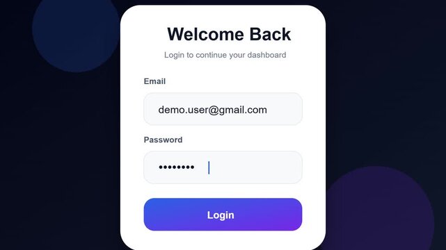 Modern login form ui design for website dashboard