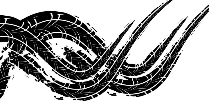 Tire tread marks, wheel textures, tire marks - car racing, motocross, drift, rally, off-road and others. modern