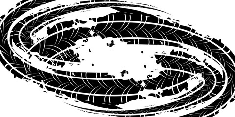 Tire tread marks, wheel textures, tire marks - car racing, motocross, drift, rally, off-road and others. © fathor