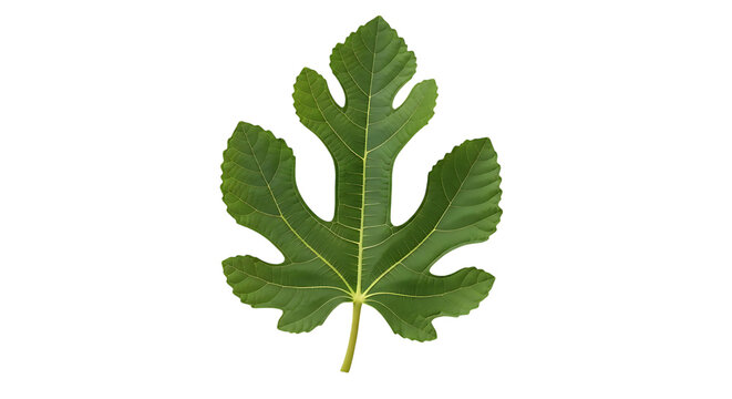 Single Green Fig Leaf with Visible Veins on Black Background ficus leaf green leaf