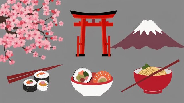 set of japanese symbols