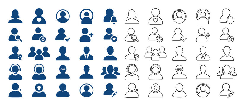 Diverse user profile icons represent people, roles and actions in digital communication.