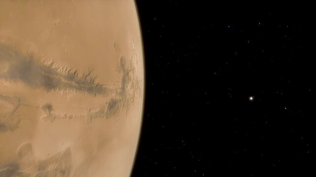 Animation time lapse of the planet Mars in the Solar System.