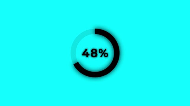Abstract pie chart with 80 percent progress bar animation on green background . Pie chart business and finance visual data representation for sales and statistics .4k animated video .