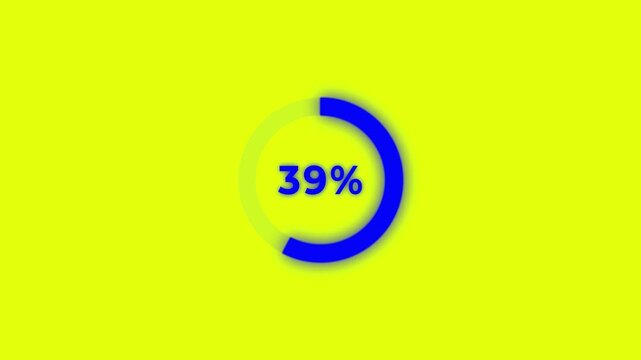 Abstract pie chart with 70 percent progress bar animation on yellow background . Pie chart business and finance visual data representation for sales and statistics .4k animated video .