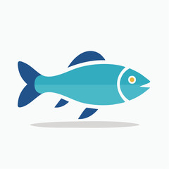 Fototapeta premium Stylized Blue Fish Icon
