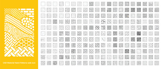 Abstract Geometric Line Hatching Pattern Swatches Vector Set for Graphic Design, Architectural Illustration & Textile Background Textures (EPS) © Muhammad