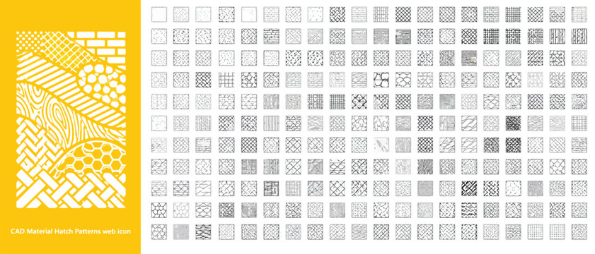 Abstract Geometric Line Hatching Pattern Swatches Vector Set for Graphic Design, Architectural Illustration & Textile Background Textures (EPS)