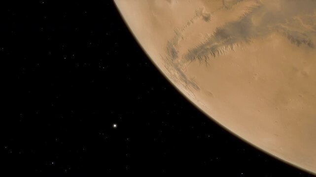 Animation time lapse of the planet Mars in the Solar System.