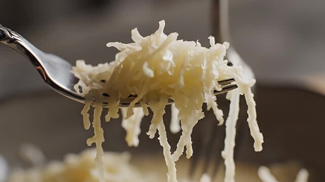 Sauerkraut Delight - A Close-Up of Fermented Cabbage on a Fork.