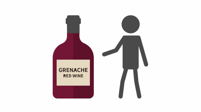 Person standing next to large bottle of red wine