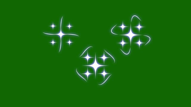 Elegant 4K Sparkle verse Star Animation &ndash; White Glitter Burst, Flickering Gold Dust Trails, Twinkle Ray Flares, Magical Particle Blinks and Seamless Green Screen Overlay Loop