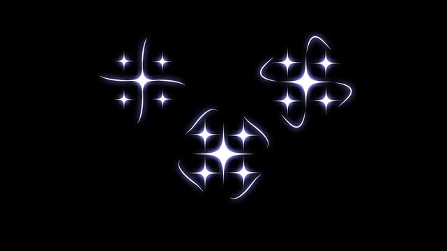 Elegant 4K Sparkle verse Star Animation &ndash; White Glitter Burst, Flickering Gold Dust Trails, Twinkle Ray Flares, Magical Particle Blinks and Seamless Black Screen Overlay Loop