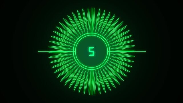 Target reticle animation with green neon. Target reticle digital crosshair scope. Target reticle technology interface graphic on black background.
