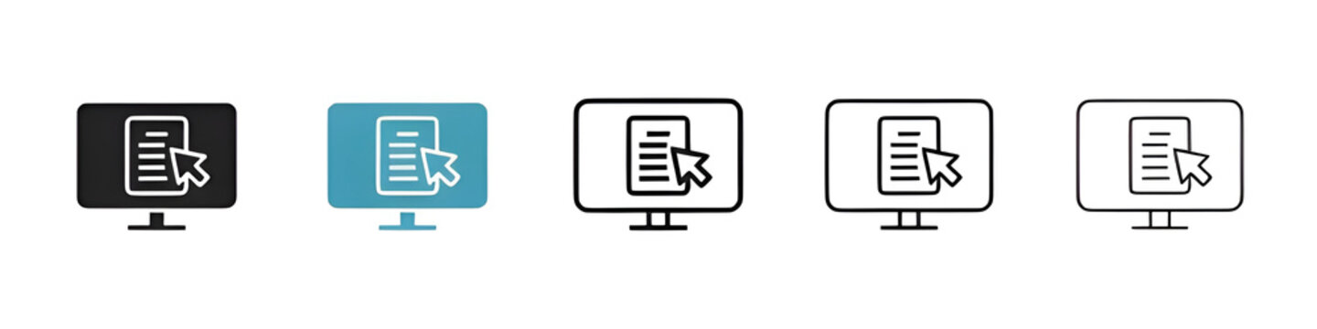 Assessment Vector Icon Set. Questionnaire online test vector symbol for UI design. Thin line customizable illustration. Contour symbol. Vector isolated outline drawing. Editable stroke