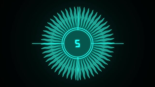 Target reticle animation with teal neon. Target reticle digital crosshair scope. Target reticle technology interface graphic on black background.