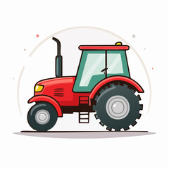 Naklejka premium Red Tractor Illustration