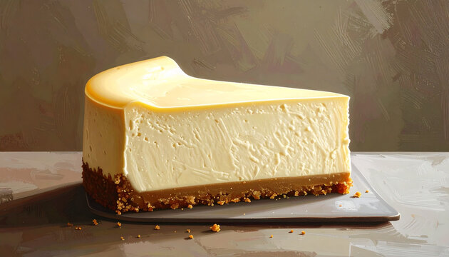 Slice of delicious creamy cheesecake