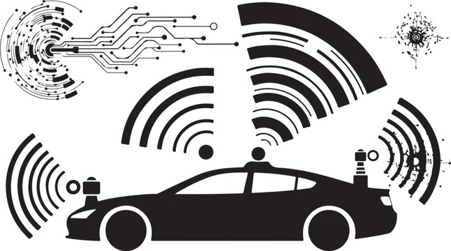 Autonomous Vehicle Technology and Radar System Illustration