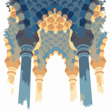 Arabic muqarnas honeycomb vault ceiling geometry