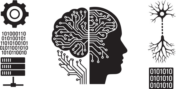 Human Brain Artificial Intelligence Concept Illustration Design