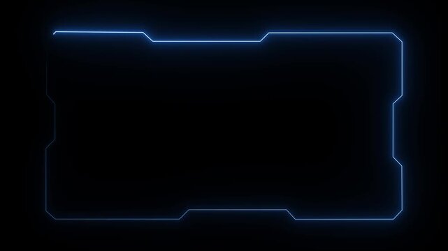 Hud frames blue user interface elements design modern technology futuristic control panel screen digital hologram.4k video.......