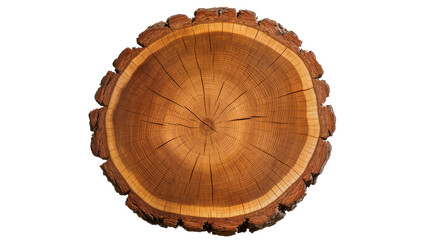 Rustic Tree Trunk Cross Section Showing Growth Rings and Rough Bark © Friedrich