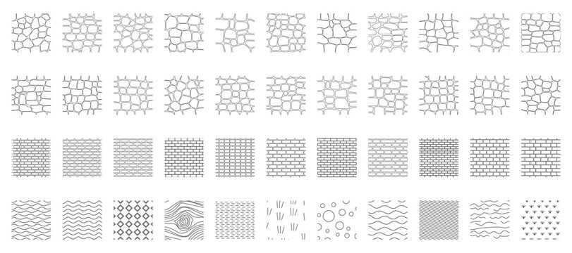 Landscape Architecture CAD Hatch Pattern Set Grass Water Stone Wall Texture Elements Collection