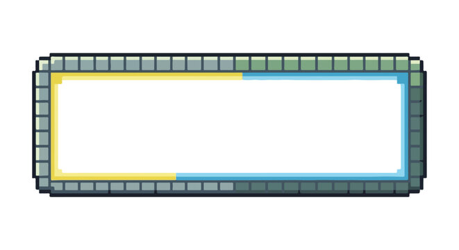 Pixelated Film Strip with Blank Space Inside.