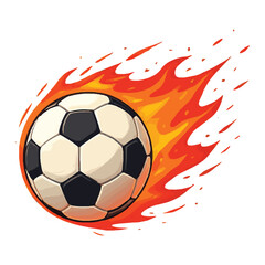 Fototapeta premium Flaming Soccer Ball Icon Vector, Football on Fire Illustration for Sports and Team Logo Design