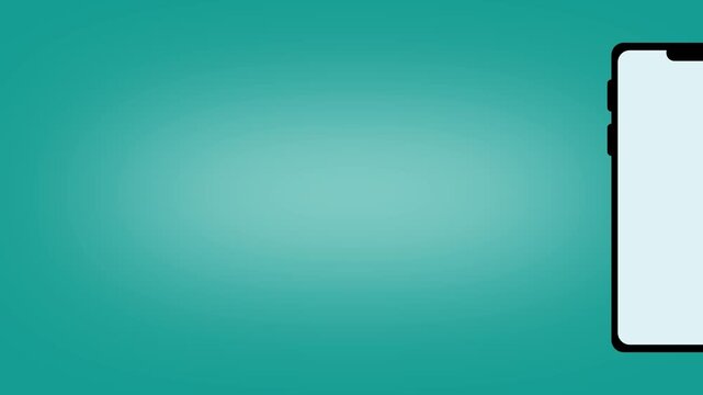 Mobile chat message animation on smartphone screen. Mobile chat message digital communication interface. Mobile chat message technology application graphic on black background.