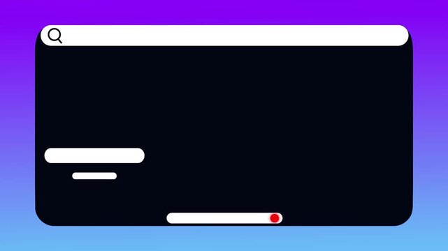 Modern web interface animation on gradient background. Modern web interface digital mockup design. Modern web interface professional software presentation graphic on black.