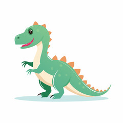 Fototapeta premium Cute cartoon green dinosaur illustration