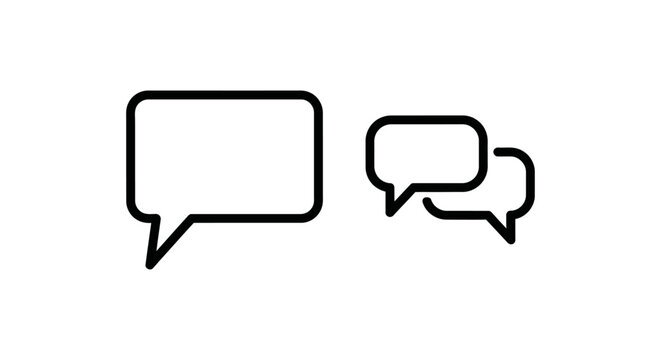 Speech bubbles icons for communication with dialogue conversation communication information feedback question response discussion minimalist connection interface