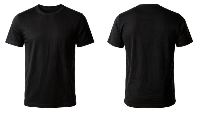 Black Crewneck T-Shirt Front and Back View