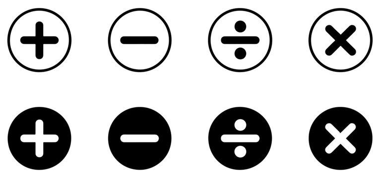 math symbols icon vector design set
