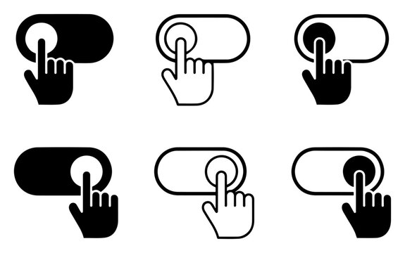 toggle switch icon vector button set