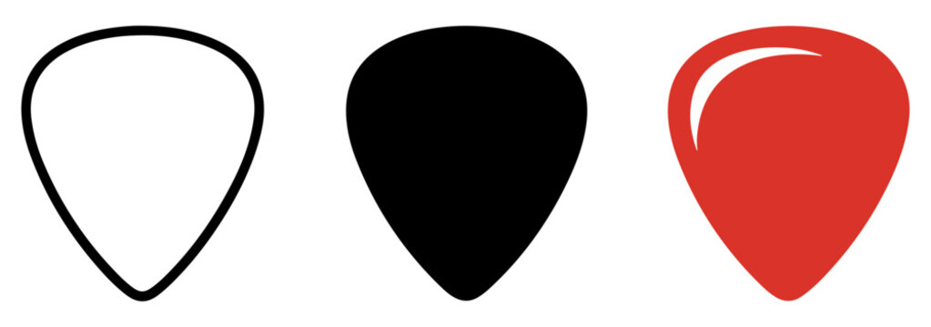 guitar pick icon vector set design