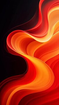 Abstract orange and yellow waves on black