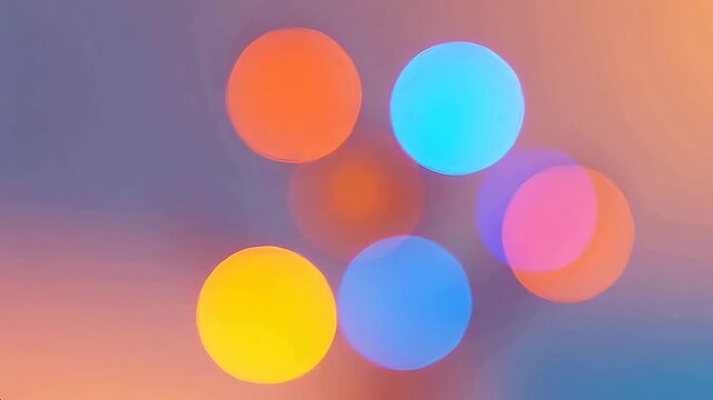 Colorful circular light spots on soft gradient background