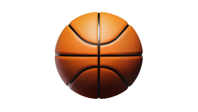 Orange textured basketball with black lines and seams