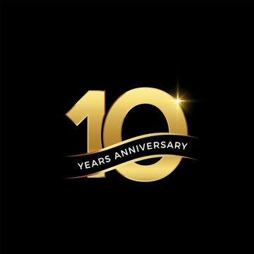 10 years anniversary celebration logo vector graphic.