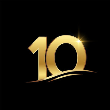 10 years anniversary celebration logo vector graphic.