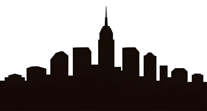 black white cityscape silhouette illustration, urban skyline vector design, downtown building graphic artwork, metropolitan architecture silhouette, modern skyscraper skyline vector, city horizon illu