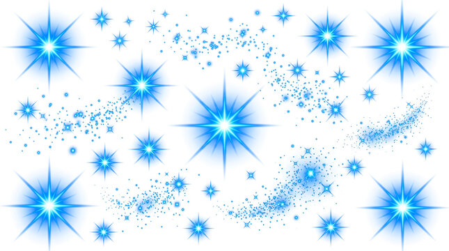 Blue snowflake patterns scattered on white background for winter design