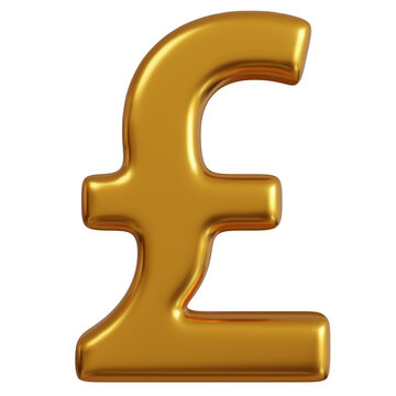 3d gold pound symbol